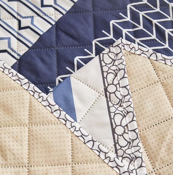 Boho Navy Quilted Sofa Cover Great Happy IN 