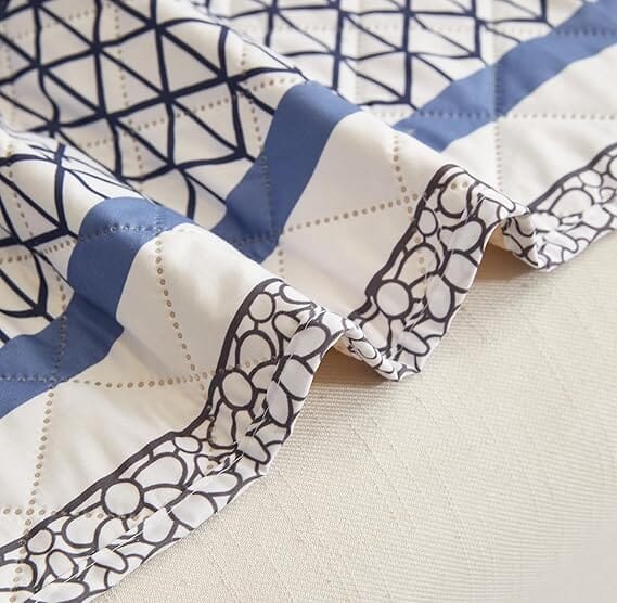 Boho Navy Quilted Sofa Cover Great Happy IN 