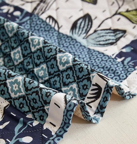 Paisley Blue Quilted Sofa Cover Great Happy IN 