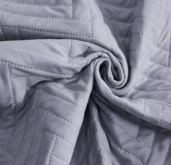 Sublime Grey Quilted Sofa Cover Great Happy IN 