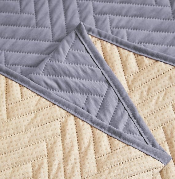 Sublime Grey Quilted Sofa Cover Great Happy IN 