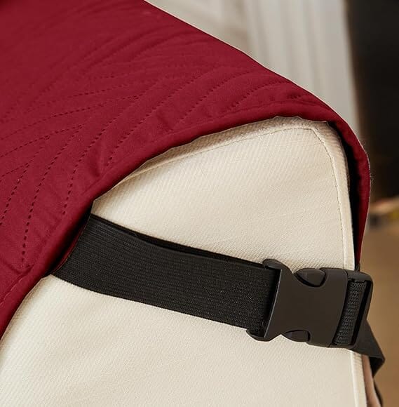 Sublime Maroon Quilted Sofa Cover Great Happy IN 