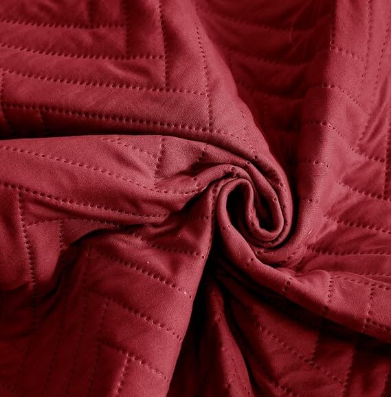 Sublime Maroon Quilted Sofa Cover Great Happy IN 