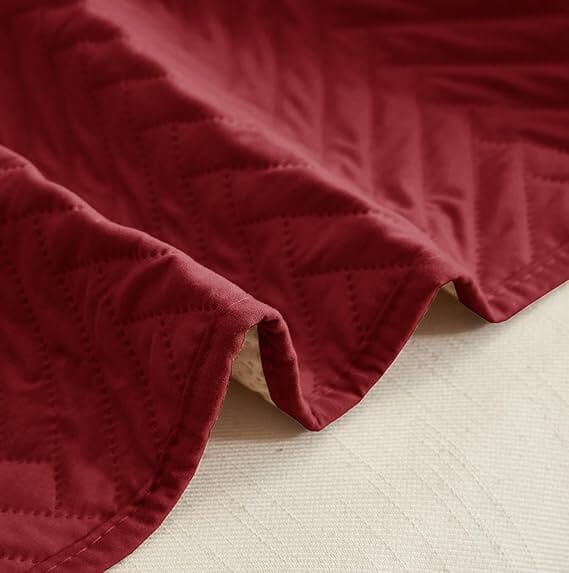 Sublime Maroon Quilted Sofa Cover Great Happy IN 