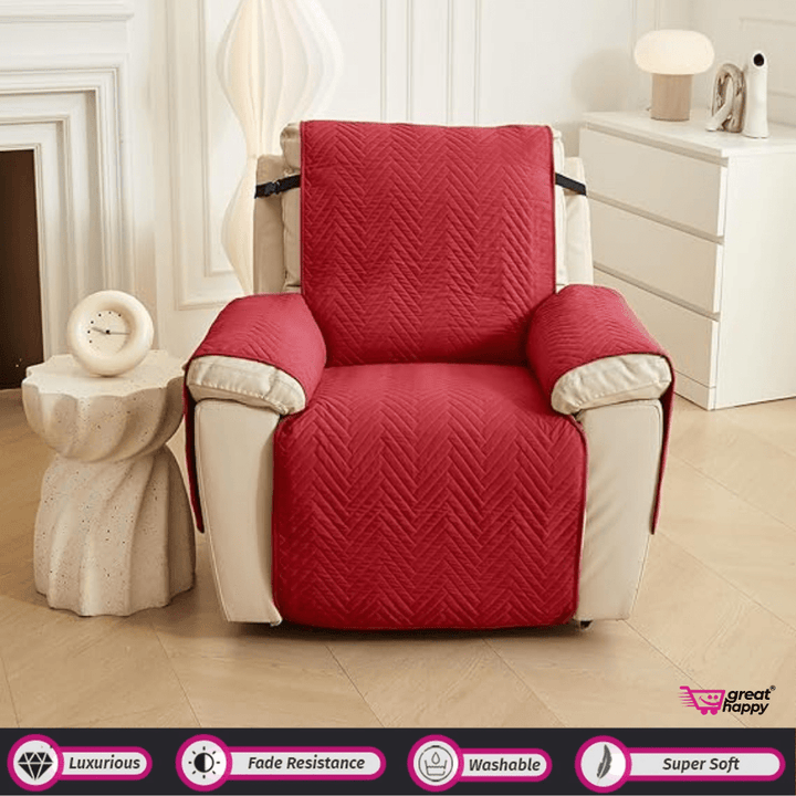Quilted Sofa Cover Great Happy IN Sublime Maroon 1 Seater 