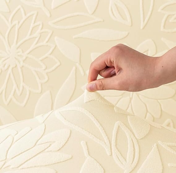 Beige Flower Pattern Jacquard Sofa Cover Great Happy IN 