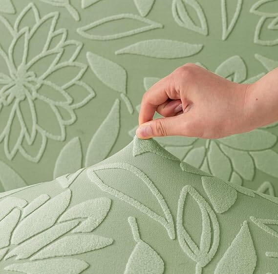 Green Flower Pattern Jacquard Sofa Cover Great Happy IN 