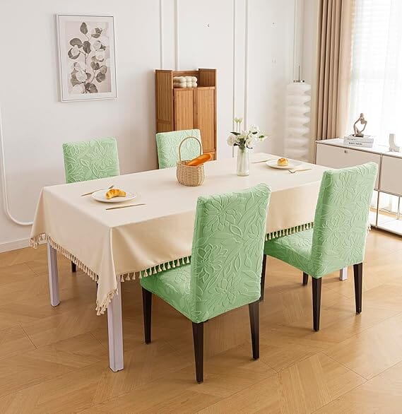 Green Jacquard Chair Cover - Stretchable & Elastic Fitted Great Happy IN 2 PCS - ₹999 