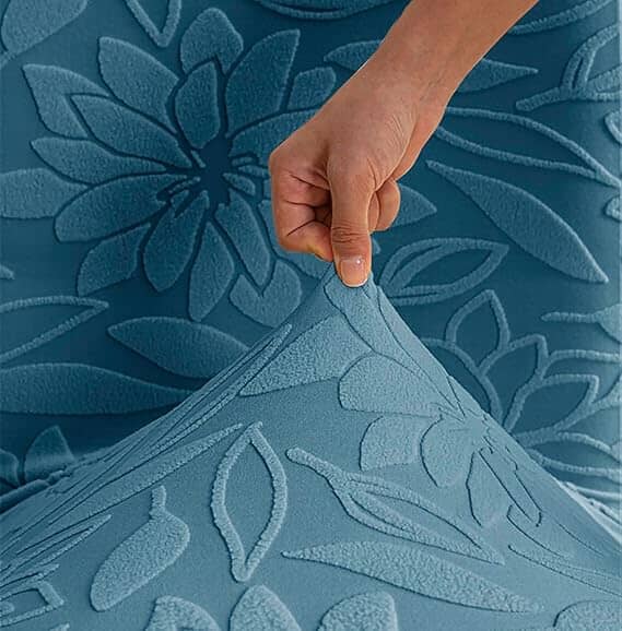 Light Blue Jacquard Chair Cover- Stretchable & Elastic Fitted Great Happy IN 