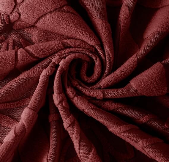 Maroon Flower Pattern Jacquard Sofa Cover Great Happy IN 