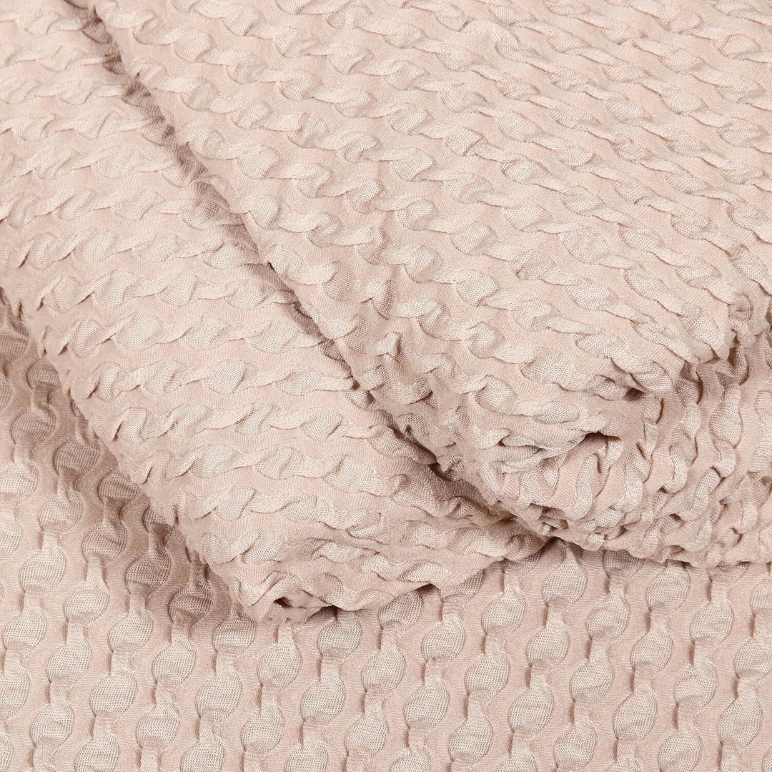 Beige Honeycomb Pattern Jacquard Sofa Cover Great Happy IN 