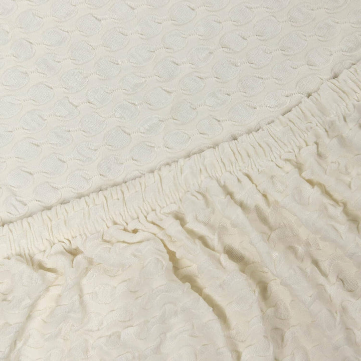 Cream Honeycomb Pattern Jacquard Sofa Cover Great Happy IN 