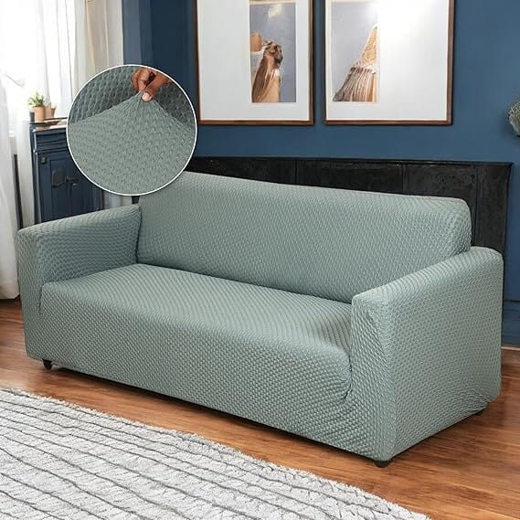 Green Honeycomb Pattern Jacquard Sofa Cover Great Happy IN 