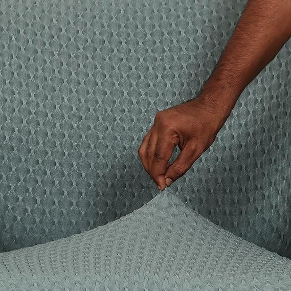 Green Honeycomb Pattern Jacquard Sofa Cover Great Happy IN 