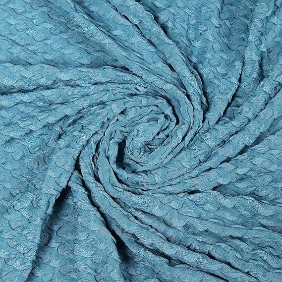 Light Blue Honeycomb Pattern Jacquard Sofa Cover Great Happy IN 