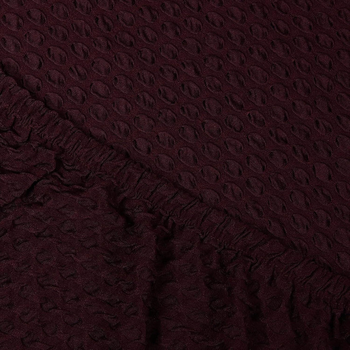 Wine Honeycomb Pattern Jacquard Sofa Cover Great Happy IN 