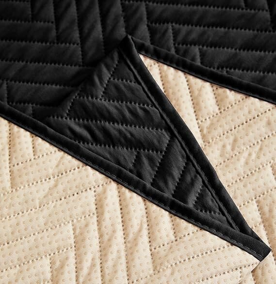 Sublime Black Quilted Sofa Cover Great Happy IN 
