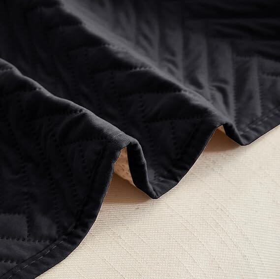 Sublime Black Quilted Sofa Cover Great Happy IN 