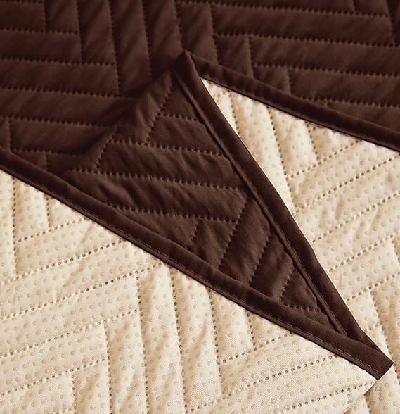 Sublime Brown Quilted Sofa Cover Great Happy IN 