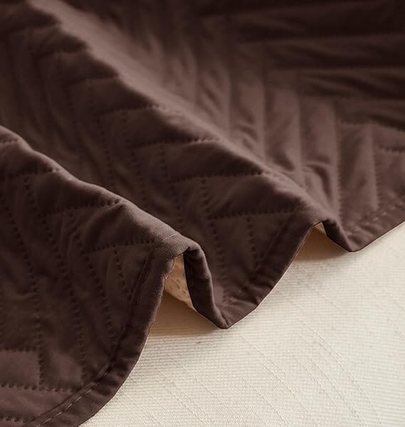 Sublime Brown Quilted Sofa Cover Great Happy IN 