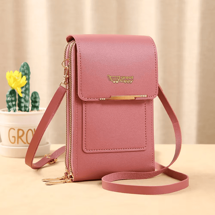 Premium Touch Screen Women's Bag ( Anti-theft RFID Protection ) Great Happy IN ONION PINK 