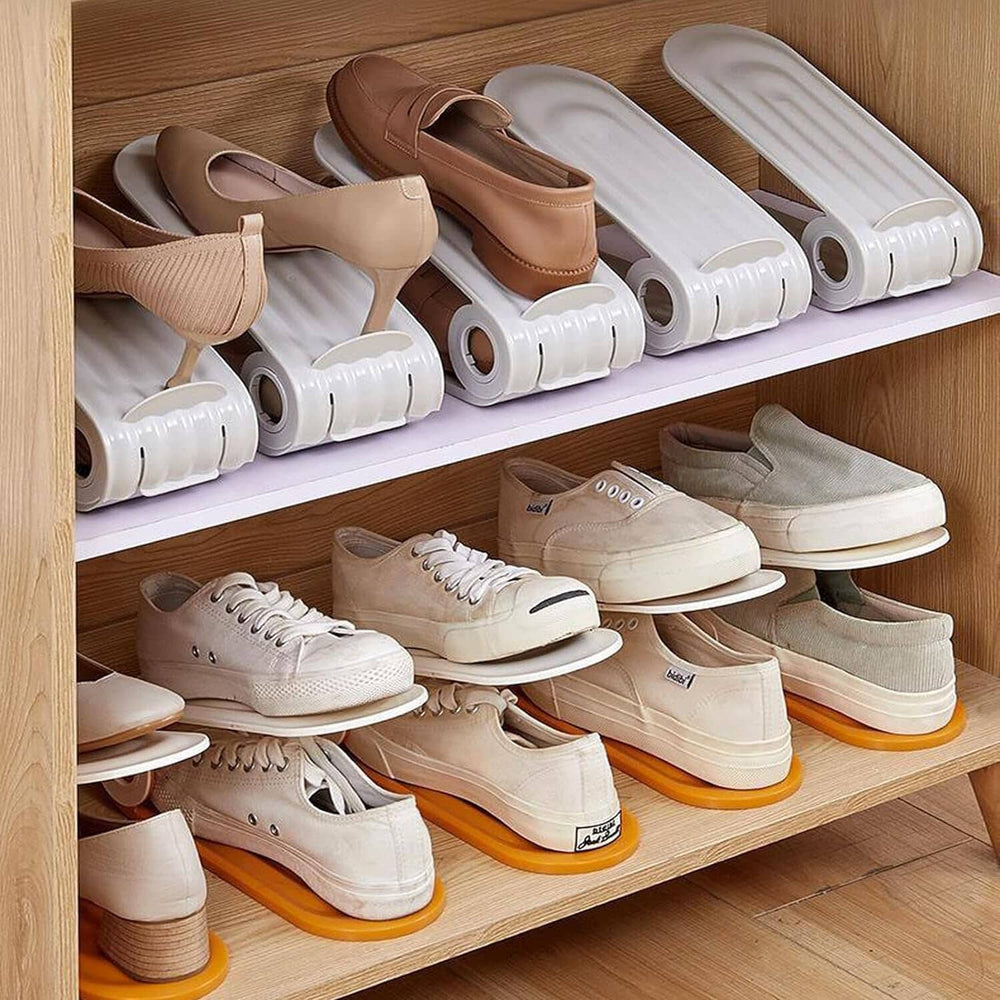 Space-Saving Shoe Slot Stackers – Double Deck Great Happy IN 