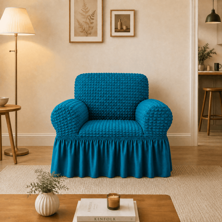 Teal Bubble Frill Sofa Cover bubble frill sofa cover Great Happy IN 1 Seater 
