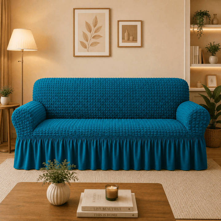 Bubble Frill Sofa Cover bubble frill sofa cover Great Happy IN Teal Bubblefrill 3 Seater 