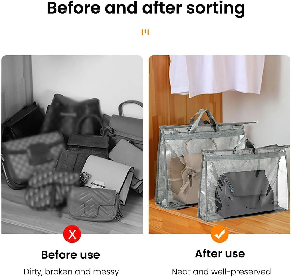 Clear Purse Organizer with Pockets & Carry Handle Great Happy IN 