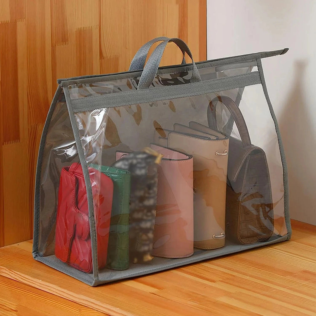 Clear Purse Organizer with Pockets & Carry Handle Great Happy IN 