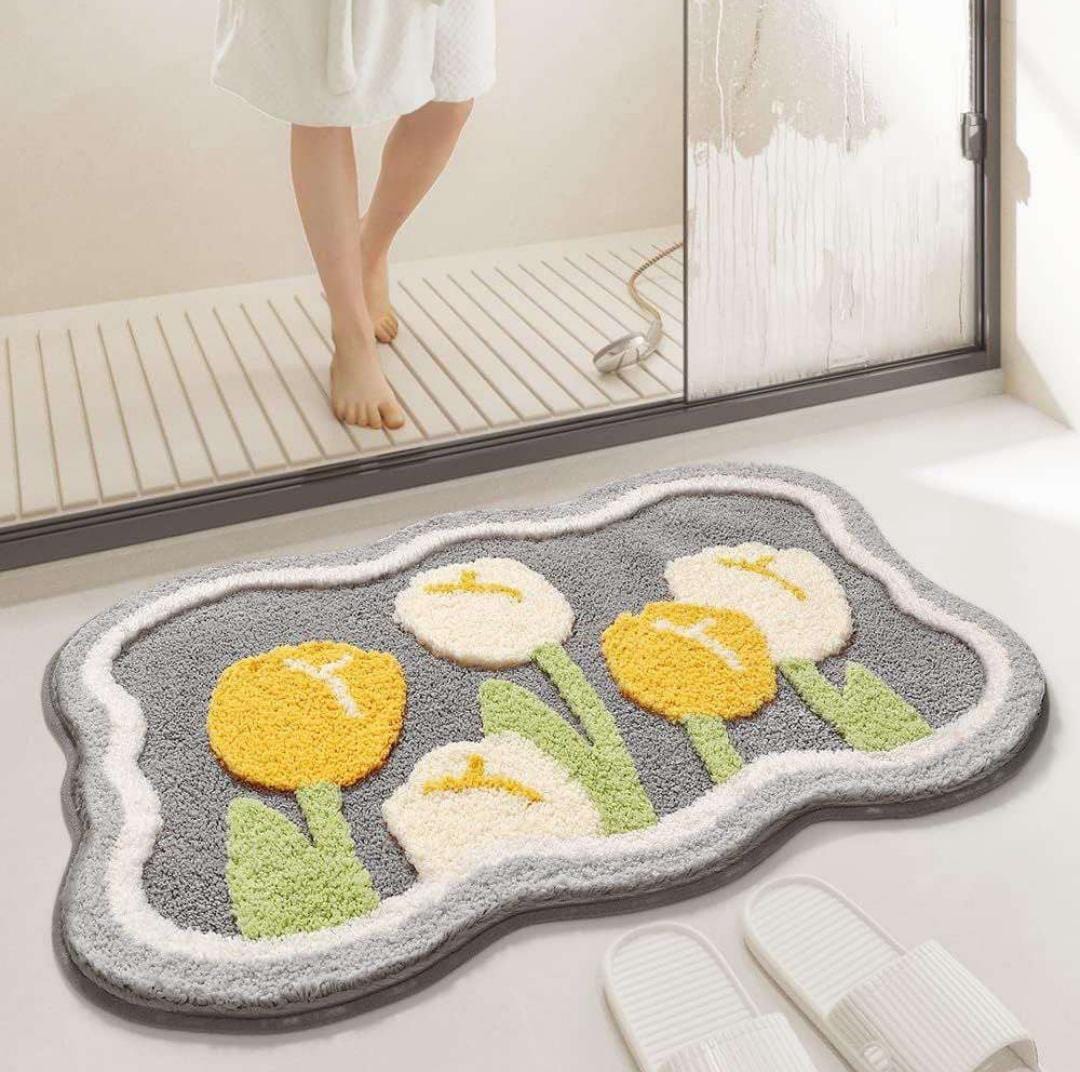 Soft Non-Slip Premium Bath Mat- 40 x 60 CM Great Happy IN Tulip Pack of 1 