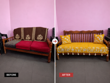 Stained sofa