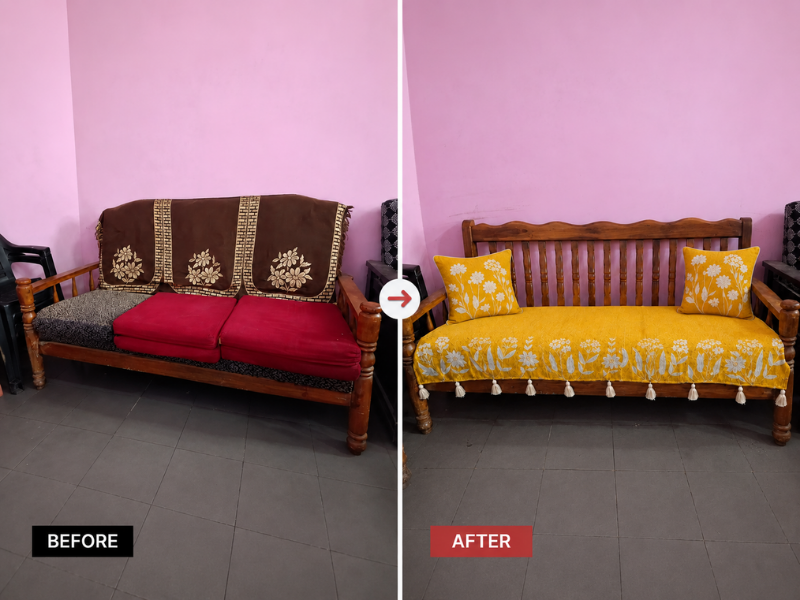 Stained sofa