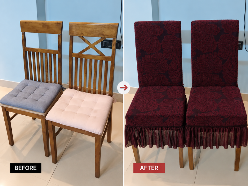 Worn dining chairs