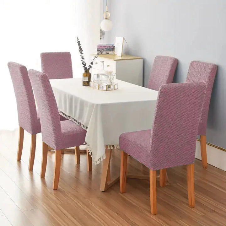 Pink Polar Fleece Premium Chair Cover - Stretchable & Elastic Fitted Great Happy IN 4 PCS - ₹1799 