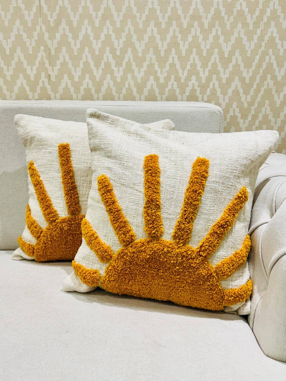 Golden Sunrise Tufted Cushion Cover Great Happy IN 2 Cushion Cover 