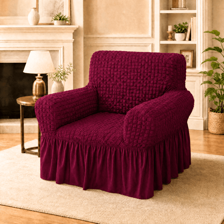 Wine Bubble Frill Sofa Cover bubble frill sofa cover Great Happy IN 