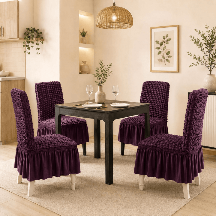 Bubble Frill Chair Cover- Stretchable & Elastic Fitted