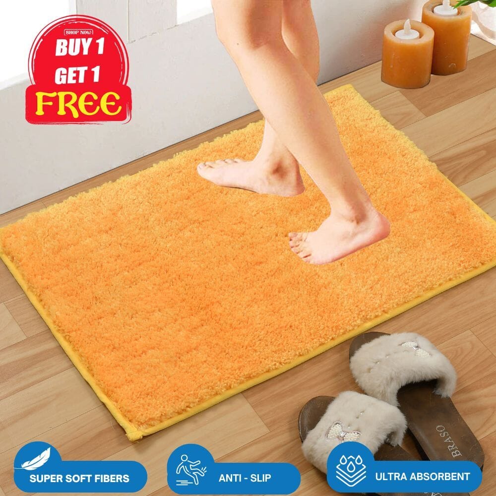 Multipurpose Super Absorbent - Anti Slip Premium Mat (BUY 1 GET 1 FREE) Great Happy IN 60 x 40 CM (Total 2pcs) - ₹849 Yellow 