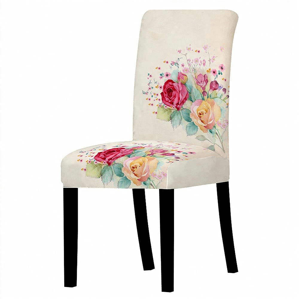 Beige Rose Premium Chair Cover - Stretchable & Elastic Fitted Great Happy IN 