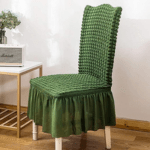 Green Bubble Frill Chair Cover- Stretchable & Elastic Fitted Great Happy IN 