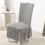 Smoke Bubble Frill Chair Cover- Stretchable & Elastic Fitted Great Happy IN 