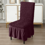 Wine Bubble Frill Chair Cover- Stretchable & Elastic Fitted Great Happy IN 