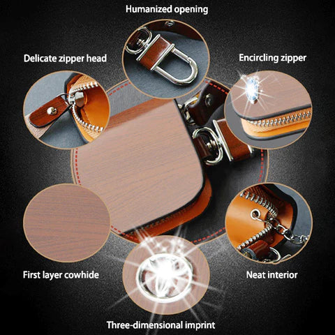 Leather Car Key Case - Suitable for all Car Great Happy IN 