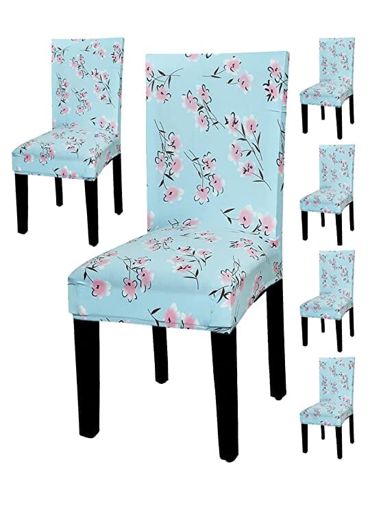 Blue Daisy Premium Chair Cover - Stretchable & Elastic Fitted Great Happy IN 6 PCS - ₹1699 