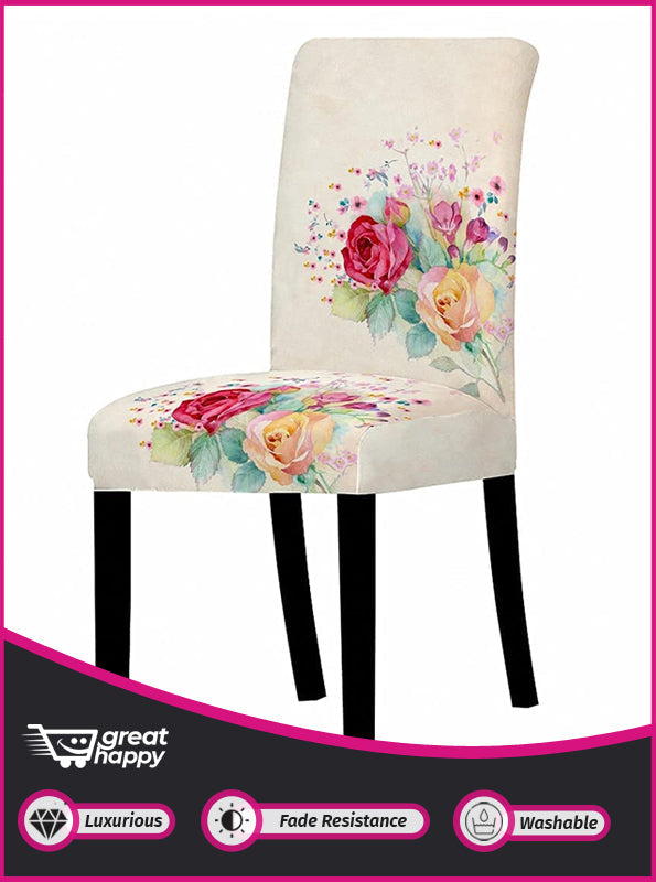 Premium Chair Cover - Stretchable & Elastic Fitted Great Happy IN Beige Rose 2 PCS - ₹799 