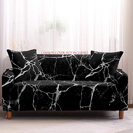 Universal Sofa Cover - Premium Quality Great Happy IN Single Seater(90-145cm) - ₹1699 Black Marbel 