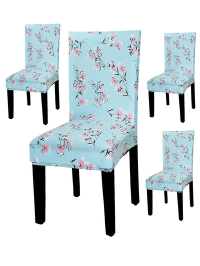 Blue Daisy Premium Chair Cover - Stretchable & Elastic Fitted Great Happy IN 4 PCS - ₹1299 