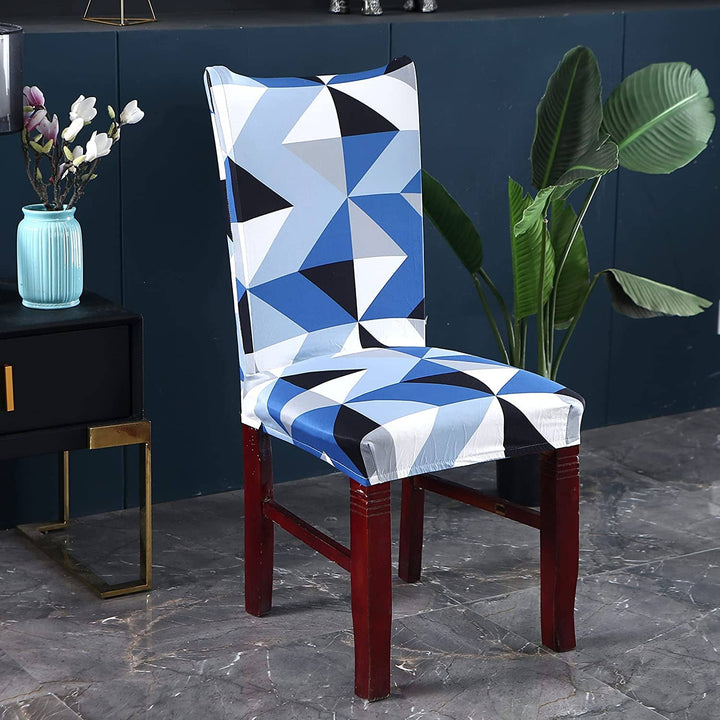 Blue Obtuse Triangle Premium Chair Cover - Stretchable & Elastic Fitted Great Happy IN 2 PCS - ₹799 