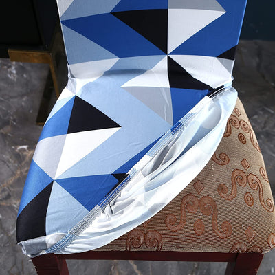 Blue Obtuse Triangle Premium Chair Cover - Stretchable & Elastic Fitted Great Happy IN 